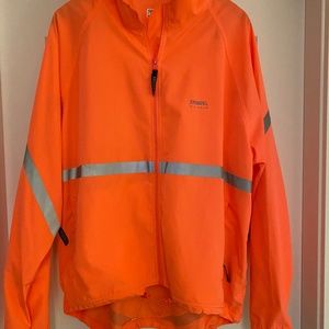 Running room, pink color (not orange), Rain jacket, fits great for XL, only worn